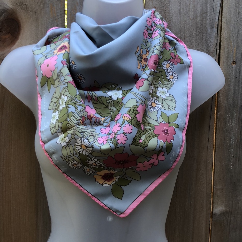 Charming Cornelia James Floral Square Scarf Polyester. VTG EC